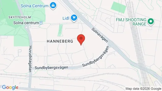 Lägenheter till salu i Solna - kort over placeringen