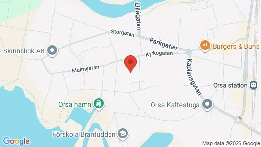 Bostadsrätter till salu i Orsa - kort over placeringen