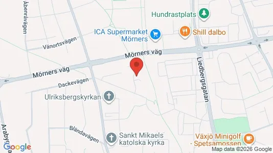 Lägenheter till salu i Växjö - kort over placeringen