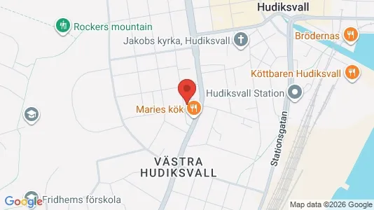 Bostadsrätter till salu i Hudiksvall - kort over placeringen