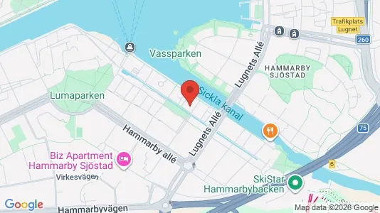 Lägenheter till salu i Hammarbyhamnen - kort over placeringen