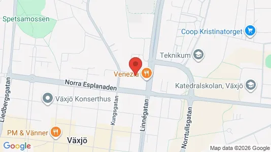 Lägenheter till salu i Växjö - kort over placeringen