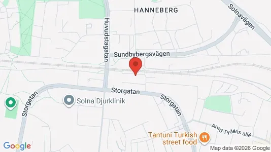 Lägenheter till salu i Solna - kort over placeringen