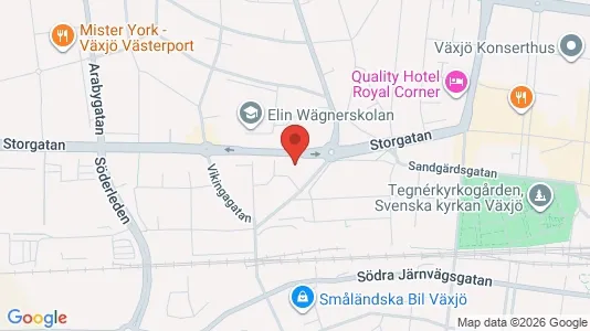 Lägenheter att hyra i Växjö - kort over placeringen
