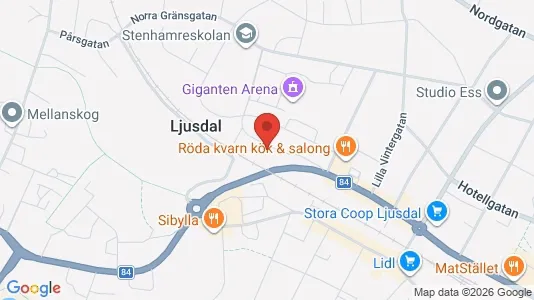 Bostadsrätter till salu i Ljusdal - kort over placeringen