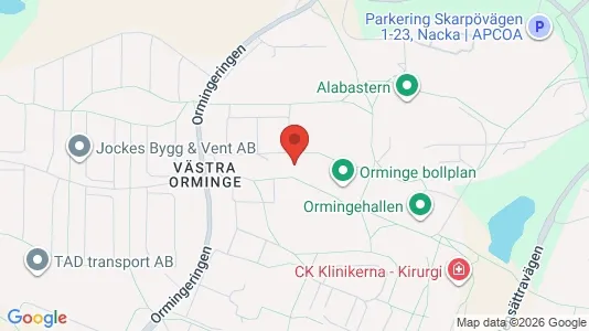 Lägenheter till salu i Nacka - kort over placeringen
