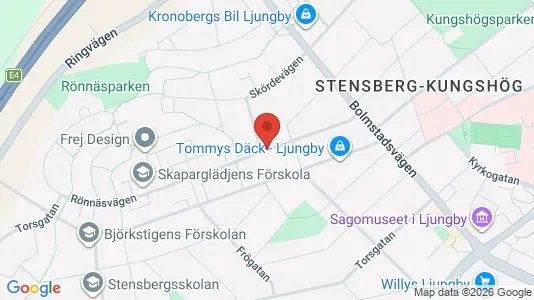 Lägenheter att hyra i Ljungby - kort over placeringen
