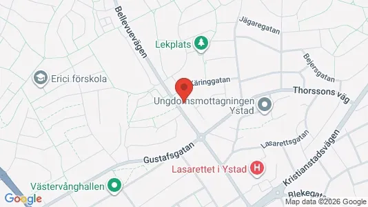 Lägenheter till salu i Ystad - kort over placeringen