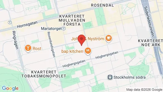 Lägenheter att hyra i Södermalm - kort over placeringen