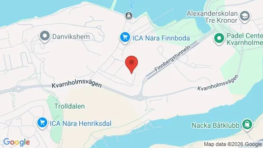 Bostadsrätter till salu i Nacka - kort over placeringen