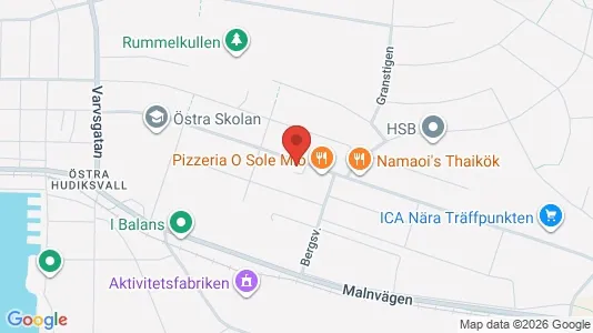Bostadsrätter till salu i Hudiksvall - kort over placeringen