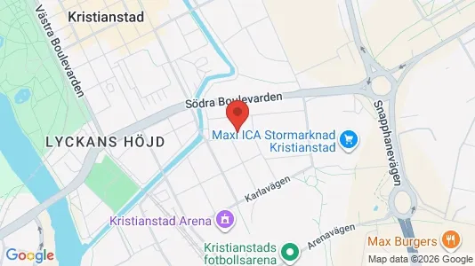Bostadsrätter till salu i Kristianstad - kort over placeringen