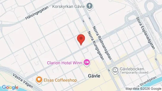 Bostadsrätter till salu i Gävle - kort over placeringen