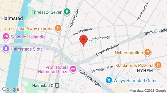 Bostadsrätter till salu i Halmstad - kort over placeringen