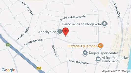 Bostadsrätter till salu i Härnösand - kort over placeringen