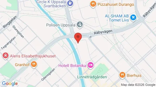 Lägenheter till salu i Uppsala - kort over placeringen