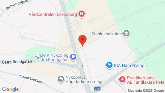 Lägenheter att hyra i Nyköping - kort over placeringen