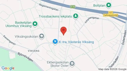 Lägenheter att hyra i Västerås - kort over placeringen