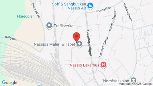 Bostadsrätter till salu i Nässjö - kort over placeringen