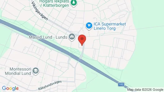 Bostadsrätter till salu i Lund - kort over placeringen