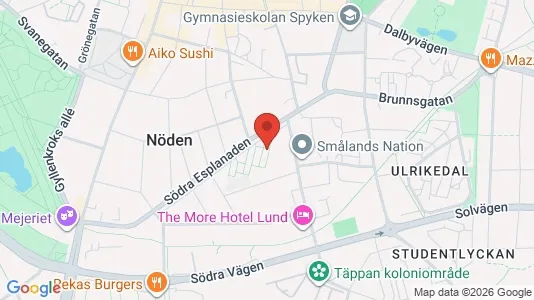 Bostadsrätter till salu i Lund - kort over placeringen