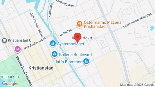Lägenheter till salu i Kristianstad - kort over placeringen