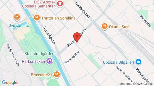 Lägenheter till salu i Uppsala - kort over placeringen