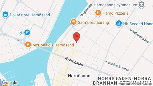 Lägenheter att hyra i Härnösand - kort over placeringen
