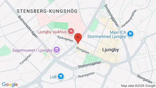 Lägenheter att hyra i Ljungby - kort over placeringen
