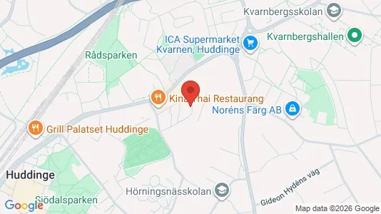 Bostadsrätter till salu i Huddinge - kort over placeringen