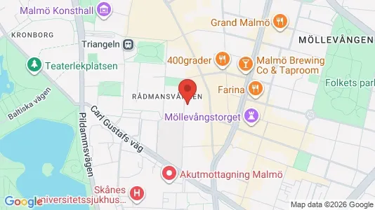 Bostadsrätter till salu i Malmö Centrum - kort over placeringen