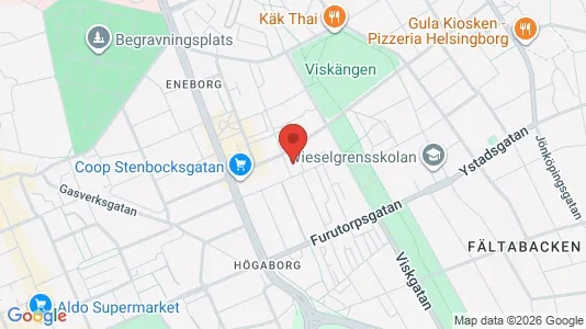 Lägenheter till salu i Helsingborg - kort over placeringen