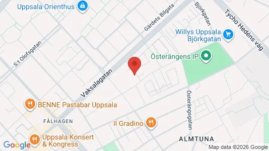 Lägenheter att hyra i Uppsala - kort over placeringen