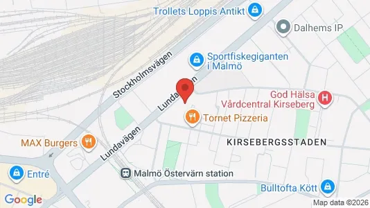Bostadsrätter till salu i Kirseberg - kort over placeringen