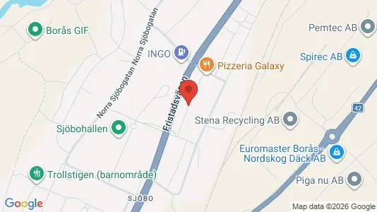 Lägenheter att hyra i Borås - kort over placeringen