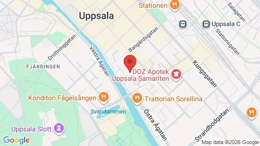 Lägenheter till salu i Uppsala - kort over placeringen