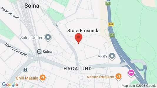 Lägenheter till salu i Solna - kort over placeringen