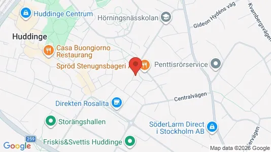 Bostadsrätter till salu i Huddinge - kort over placeringen