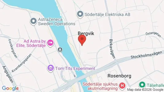 Bostadsrätter till salu i Södertälje - kort over placeringen