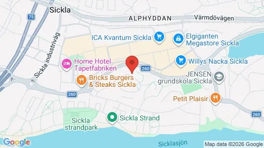 Lägenheter till salu i Nacka - kort over placeringen