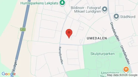 Lägenheter till salu i Umeå - kort over placeringen