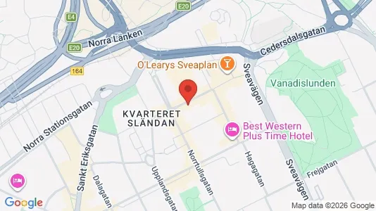 Lägenheter till salu i Vasastan - kort over placeringen