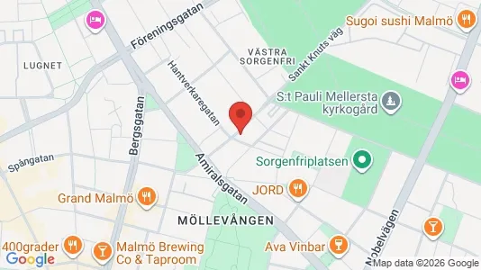 Bostadsrätter till salu i Malmö Centrum - kort over placeringen