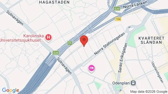 Lägenheter till salu i Vasastan - kort over placeringen