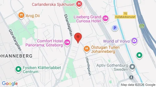 Lägenheter till salu i Johanneberg - kort over placeringen