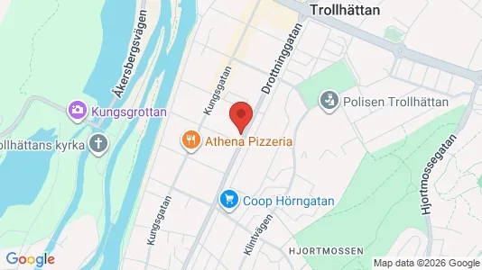 Bostadsrätter till salu i Trollhättan - kort over placeringen