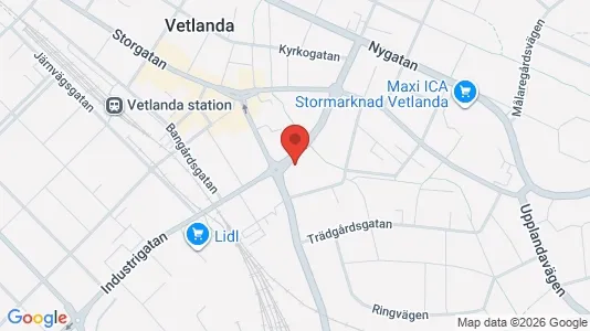 Lägenheter att hyra i Vetlanda - kort over placeringen