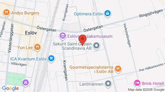 Bostadsrätter till salu i Eslöv - kort over placeringen