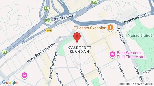 Lägenheter till salu i Vasastan - kort over placeringen