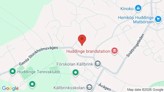 Lägenheter att hyra i Huddinge - kort over placeringen